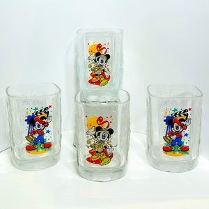 Vintage Set of 4 Disney McDonald's 2000 Celebration Glasses from 2000 like new